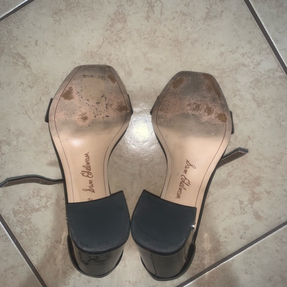Daniella patent tortoise leather block sandal heels main image 4